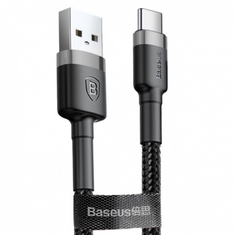 Laidas USB - USB C 1m 3A pintas juodas (black) Baseus CATKLF-BG1/CATKLF-B91